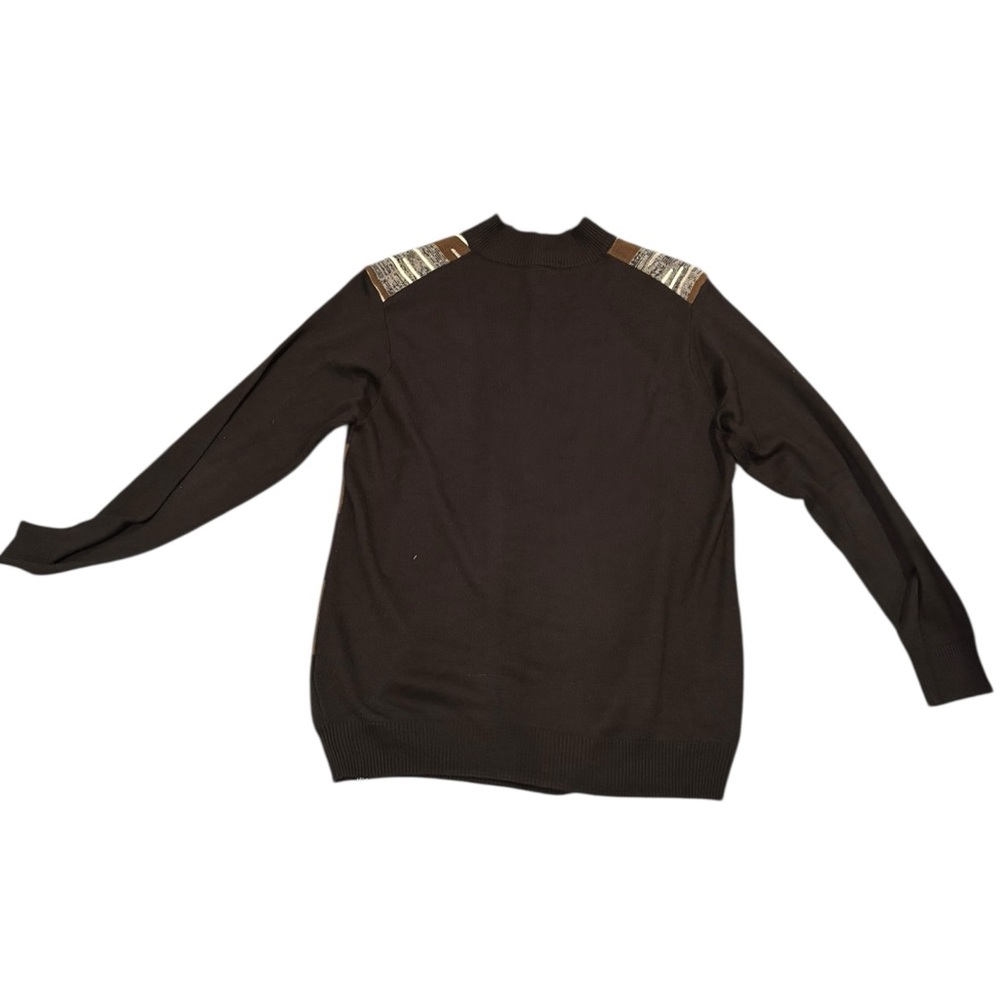 VTG Stacy Adam’s Brown and Tan Patchwork Sweater-size XL - Picture 2 of 5